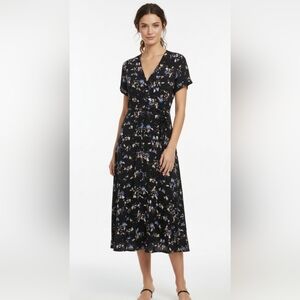 Wantdo Dress Blue Floral Maxi Boho Cottage L